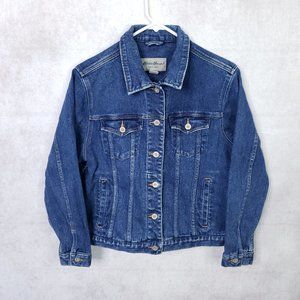 Eddie Bauer Medium Blue Denim Jean Trucker Jacket